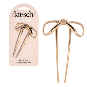 Mini Metal Bow French Hair Pin - Gold