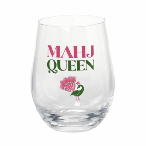 Mahj Queen Stemless Wine Glass